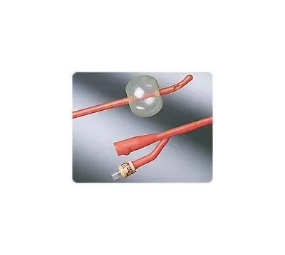 Bard Rochester - 0102SI22 - Foley Catheter, 2-Way, Specialty, Tiemann Model, Medium Olive Coude Tip, Single Eye, Red Latex, 22FR, 5cc, 12/cs