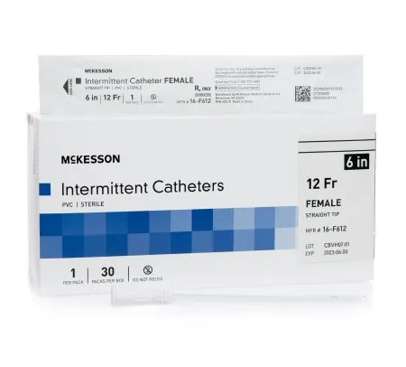 McKesson - 16-F612 - Urethral Catheter Straight Tip Uncoated PVC 12 Fr. 6 Inch