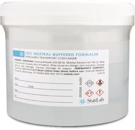 StatLab Medical Products - NB32480 - Prefilled Formalin Container 500 mL Fill in 1 000 mL (32 oz.) Screw Cap Warning Label / Patient Information NonSterile