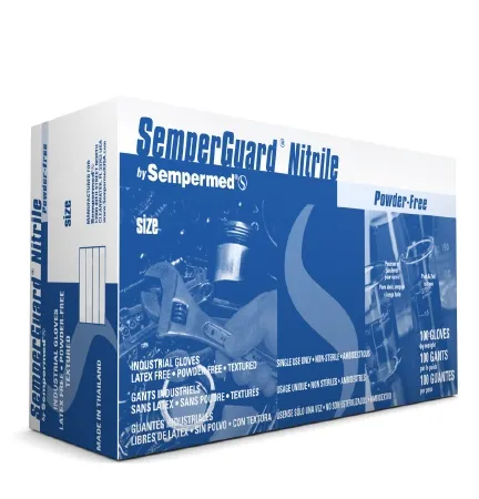 Sempermed USA - SemperGuard - INIPFT105 - General Purpose Glove Semperguard X-large Nitrile Blue 9.4 Inch Beaded Cuff Nonsterile