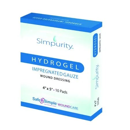 Safe N Simple - Hydrogel - SNS58820 - Safe n Simple   Wound Dressing HydroGel Impregnated 4 X 5 Inch Rectangle Sterile