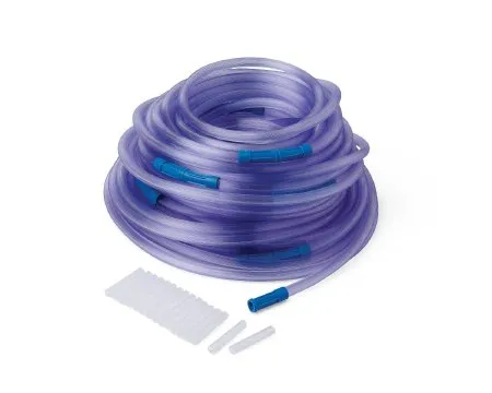 Medline - OR7100 - Suction Connector Tubing 100 Foot Length 0.281 Inch I.d. Universal Female Connector Clear Ribbed Ot Surface Pvc