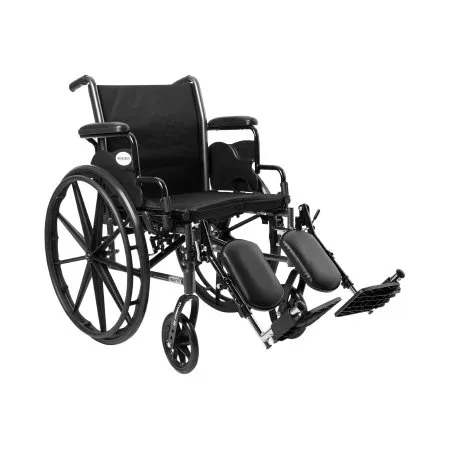 McKesson - 146-K318DDA-ELR - Lightweight Wheelchair McKesson Dual Axle Desk Length Arm Swing-Away Elevating Legrest Black Upholstery 18 Inch Seat Width Adult 300 lbs. Weight Capacity