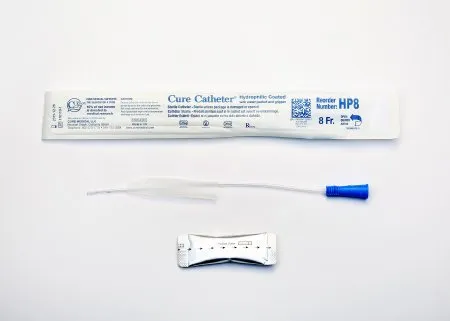 Convatec Cure Medical - Cure Catheter - HP8 - Cure Medical  Urethral Catheter  Straight Tip Hydrophilic Coated Plastic 8 Fr. 10 Inch