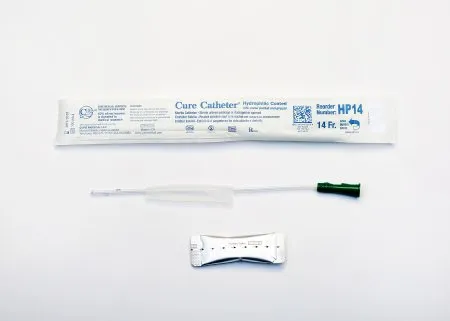 Convatec Cure Medical - Cure Catheter - HP14 - Cure Medical  Urethral Catheter  Straight Tip Hydrophilic Coated Plastic 14 Fr. 10 Inch