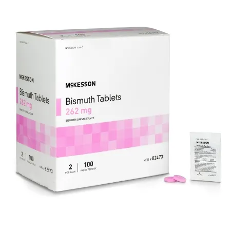 McKesson - From: 82473 To: 82473 - Brand Anti Diarrheal Brand 262 mg Strength Tablet 100 per Box