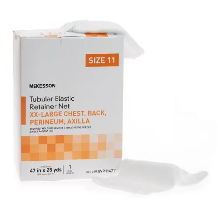 McKesson - MSVP114711 - Elastic Net Retainer Dressing Tubular Elastic 47 Inch X 25 Yard (119.4 cm X 22.9 m) Size 11 White 2X Large Chest / Back / Perineum / Axilla NonSterile