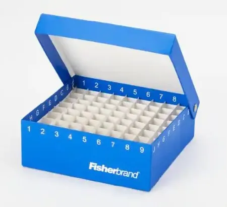 Fisher Scientific - Fisherbrand - 13131001 - Cryo Storage Box Fisherbrand 2 X 5 X 5 Inch Blue Fiberboard 81 Vial Capacity