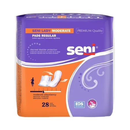Tzmo - Seni Lady Moderate - S-3p28-Pl1 - Bladder Control Pad Seni Lady Moderate 10 Inch Length Light Absorbency Superabsorbant Core One Size Fits Most