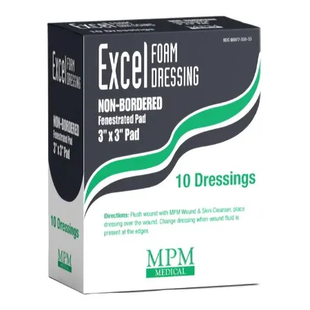 Mpm Medical - Mp00508 - Excel Foam Dressing, Non-Bordered, Fenestrated Pad, 3" X 3"