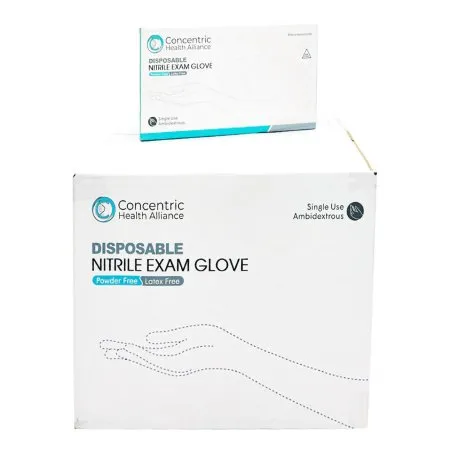 Concentric Health Alliance - Concentric - 09112876778 - Exam Glove Concentric X-Large NonSterile Nitrile Standard Cuff Length Blue Not Rated