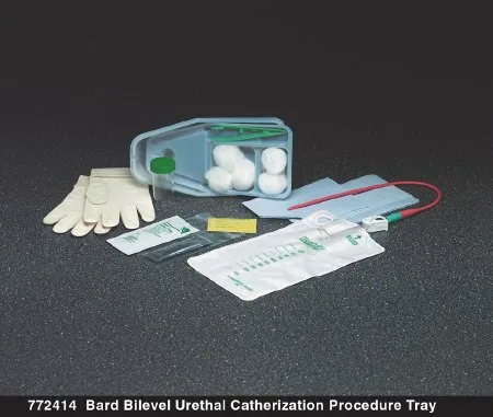 Bard - Bard Bilevel - 772414 - Intermittent Catheter Tray Bard Bilevel Urethral 15 Fr. Without Balloon Red Rubber