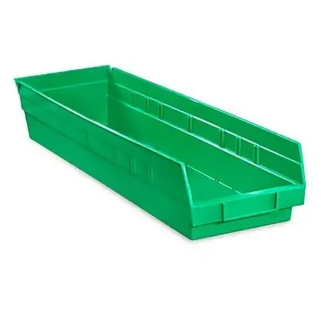 Uline - S-14626G - Shelf Bin Green Plastic 4 X 7 X 24 Inch