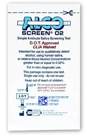 Confirm Biosciences - Alco-Screen 02 - AL-ORAL-ALCOSCREEN - Drugs Of Abuse Test Kit Alco-screen 02 Alcohol Screen 24 Tests Clia Waived
