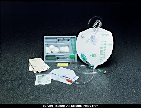 Bard Rochester - 897216 - BARDEX 100% Silicone Drain Bag Foley Catheter Tray