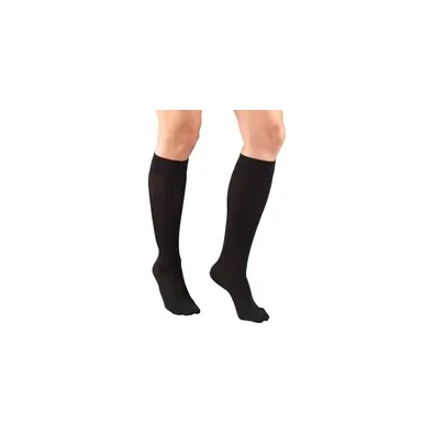 Truform - 1973BL-L - Womens Rib Patten Knee High-15-20 Gradient-Black