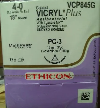 Ethicon - VCP838D - Suture 3-0 8-18in Vicryl Plus Antibacterial Und. Cr Ct-1