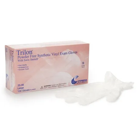 McKesson - Trilon - 25-96 -  Exam Glove  Large NonSterile Vinyl Standard Cuff Length Smooth Clear Not Rated WITH PROP. 65 WARNING
