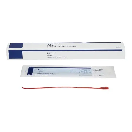Cardinal - Dover - 8403 -  Urethral Catheter  Coude Tip Hydrophilic Coated Red Rubber 14 Fr. 12 Inch