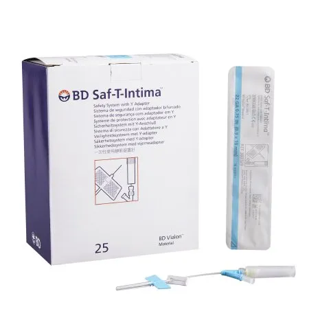 BD - 383323 - Catheter Iv Saf-t Inti W/y Adap 22x7.5 25/bx 8bx/ca