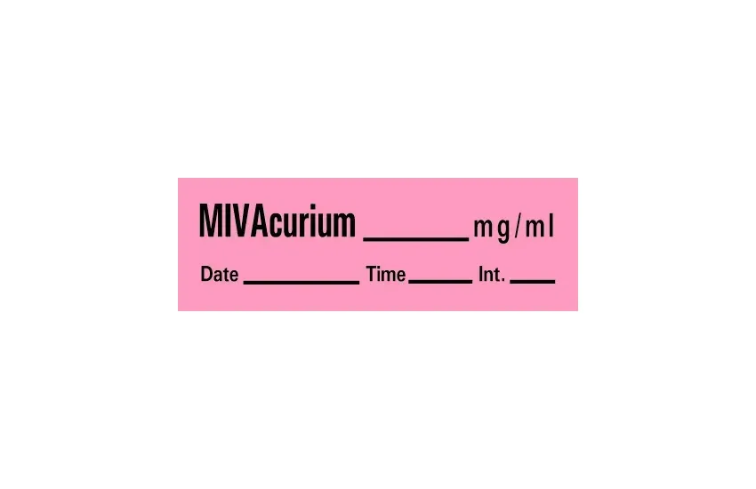 Precision Dynamics - Timemed - AN-160 - Drug Label Timemed Anesthesia Label Miv Acurim_mg/ml Date_tiem_int._ Fluorescent Red 1/2 X 1-1/2 Inch