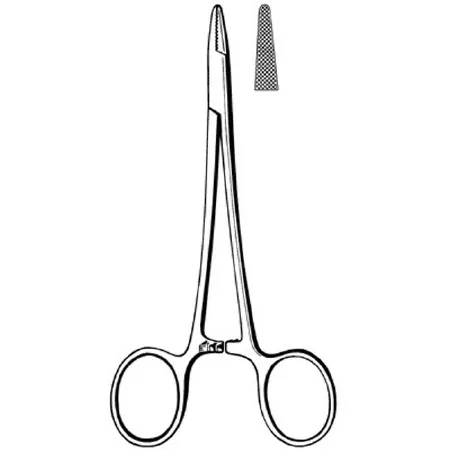 Sklar - Surgi-OR - 95-832 - Needle Holder Surgi-or 5-1/2 Inch Length Straight Serrated Jaws Finger Ring Handle