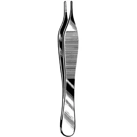 Sklar - Surgi-OR - 95-771 - Dressing Forceps Surgi-or Adson 4-3/4 Inch Length Mid Grade Stainless Steel Nonsterile Nonlocking Thumb Handle Straight Serrated Tip