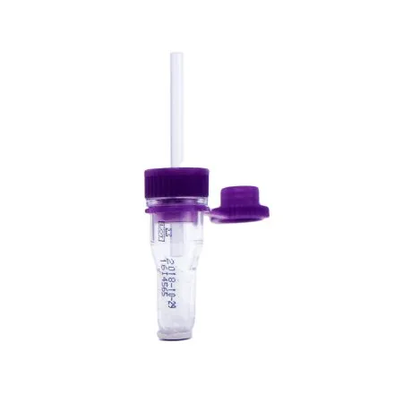 Asp Global - Safe-T-Fill - 076011 - Safe-T-Fill Capillary Blood Collection Tube Whole Blood Tube K2 Edta Additive 1.1 Mm Diameter 125 Μl Purple Pierceable Attached Cap Plastic Tube