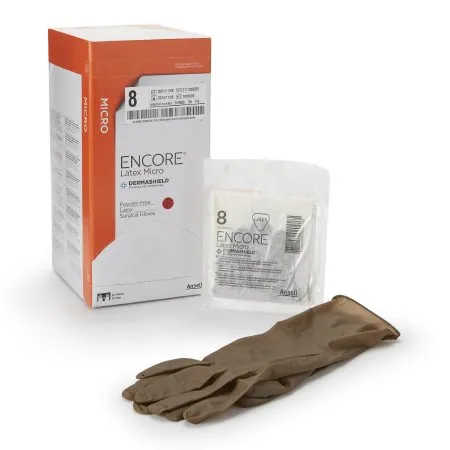 Ansell Healthcare - 5787005 - Ansell ENCORE Latex Micro Surgical Glove ENCORE Latex Micro Size 8 Sterile Latex Standard Cuff Length Micro Textured Brown Chemo Tested