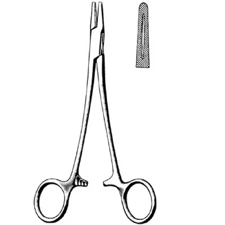 Sklar - Surgi-OR - 95-853 - Needle Holder Surgi-or 7 Inch Length Straight Serrated Tip Finger Ring Handle