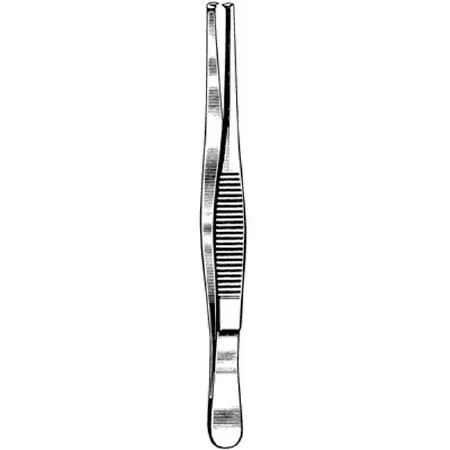 Sklar - Surgi-OR - 95-766 - Tissue Forceps Surgi-or 6 Inch Length Mid Grade Stainless Steel Nonsterile Nonlocking Thumb Handle Straight Serrated Tips With 1 X 2 Teeth