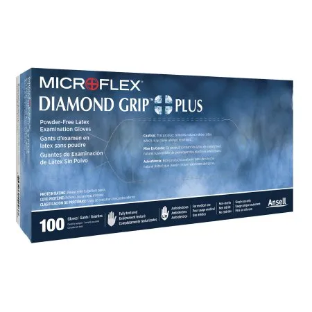 Microflex Medical - Diamond Grip Plus - DGP-350-S -  Exam Glove  Small NonSterile Latex Standard Cuff Length Fully Textured White Not Rated