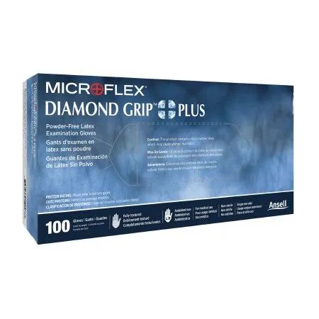 Microflex Medical - Diamond Grip Plus - DGP-350-L - Exam Glove Diamond Grip Plus Large NonSterile Latex Standard Cuff Length Fully Textured White Not Rated
