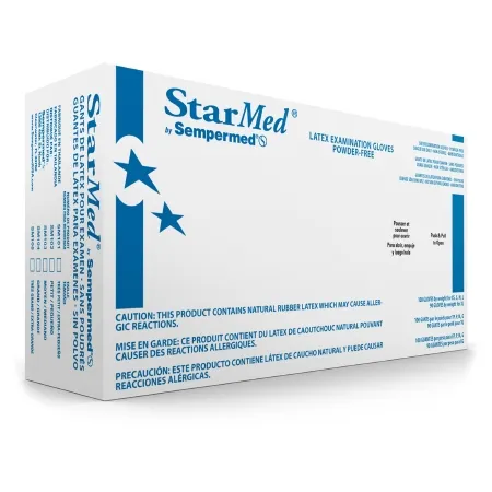 Sempermed USA - StarMed - SM102 - Exam Glove Starmed Small Nonsterile Latex Standard Cuff Length Fully Textured White Not Rated