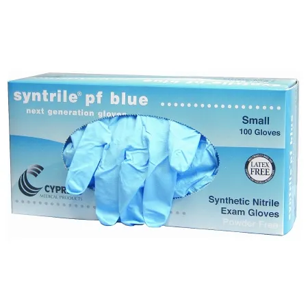 McKesson - Syntrile pf - 27-24 - Exam Glove Syntrile pf Medium NonSterile Nitrile Standard Cuff Length Fully Textured Blue Not Rated