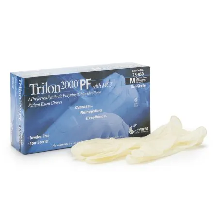 McKesson - Trilon 2000 PF with MC3 - 25-950 -  Exam Glove  Medium NonSterile Stretch Vinyl Standard Cuff Length Smooth Ivory Not Rated WITH PROP. 65 WARNING