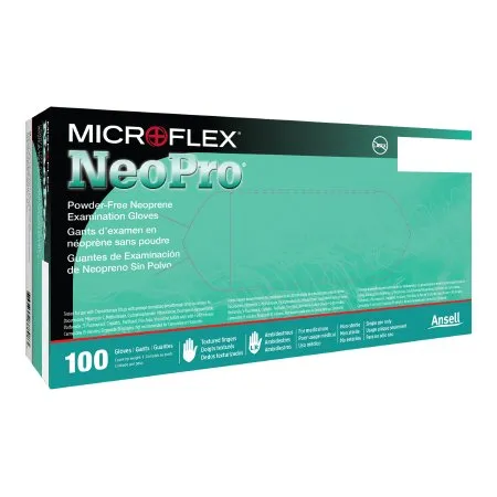 Microflex Medical - NeoPro - NPG-888-M -  Exam Glove  Medium NonSterile Polychloroprene Standard Cuff Length Textured Fingertips Green Chemo Tested