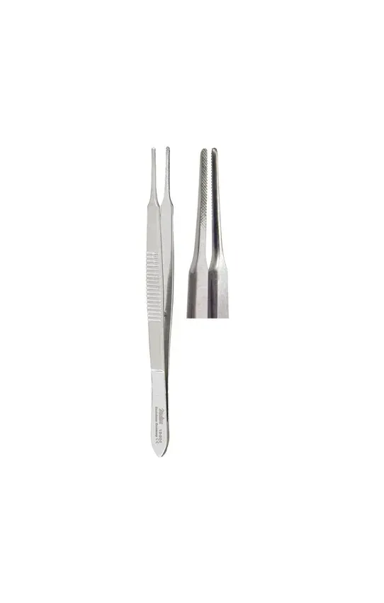 Integra Lifesciences - Miltex - 18-964 - Utility Forceps Miltex Mccullough 4 Inch Length Or Grade German Stainless Steel Nonsterile Nonlocking Thumb Handle Straight Serrated Tips