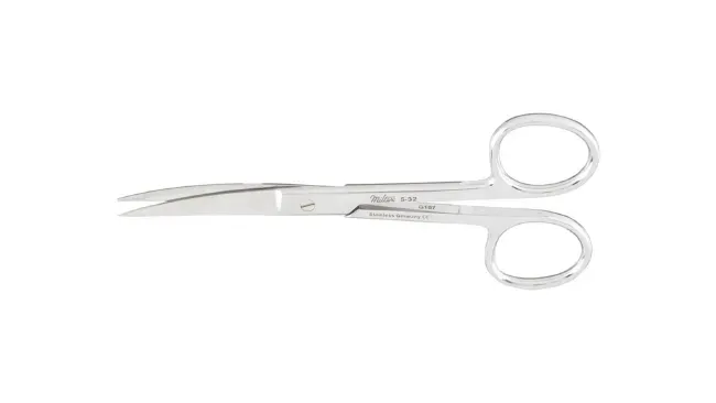 Integra Lifesciences - Miltex - 5-32 - Operating Scissors Miltex 4-1/2 Inch Length Or Grade German Stainless Steel Nonsterile Finger Ring Handle Curved Blade Sharp Tip / Sharp Tip