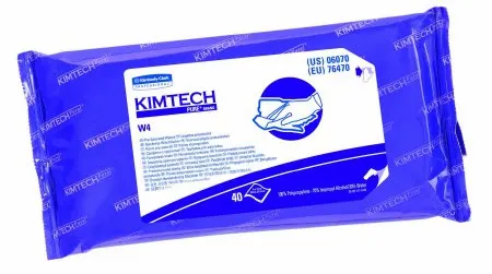 Kimberly Clark - 06070 - KIMTECH PURE W4 Kimtech Pure W4 Surface Disinfectant Cleaner Premoistened Cleanroom Manual Pull Wipe 40 Count Soft Pack Alcohol Scent NonSterile