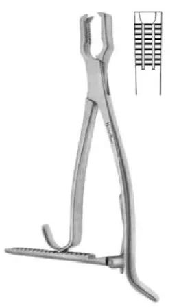 Integra Lifesciences - MeisterHand - MH27-7 - Bone Holding Forceps Meisterhand Kern 6 Inch Length Surgical Grade German Stainless Steel Nonsterile Ratchet Lock Plier Handle
