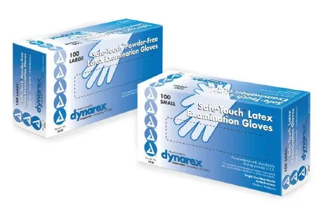 Dynarex - Safe-Touch - From: 2336 To: 2338 - Safe Touch Exam Glove Safe Touch Small NonSterile Latex Standard Cuff Length Fully Textured Ivory Not Rated