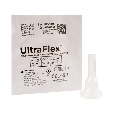 Bard Rochester - 33101 - Male External Catheter, UltraFlex, 25mm, Small, Silicone, Self-Adhesive, 100/cs