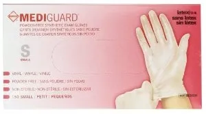 Medline - MediGuard - MSV511 - Exam Glove MediGuard Small NonSterile Vinyl Standard Cuff Length Smooth Clear Not Rated