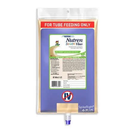 Nestle - Nutren Junior Fiber - 00798716774000 - Pediatric Tube Feeding Formula Nutren Junior Fiber 1000 mL Bag Liquid Fiber