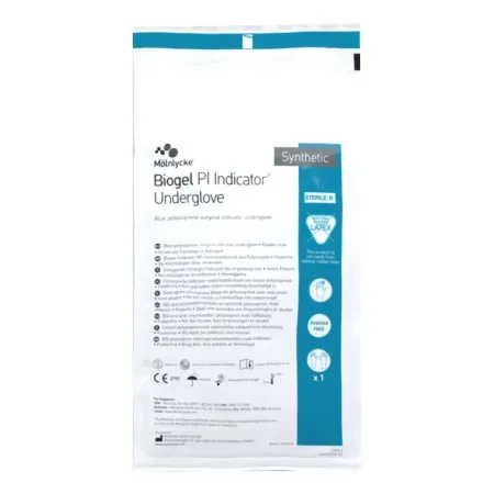 MOLNLYCKE HEALTH CARE - PI Indicator - 41680 - Molnlycke Health Care Us  Biogel  SZ 8.0, Blue Synthetic Surgical Glove Combined with the Biogel PI Overglove.  Latex Free.  Sterile.