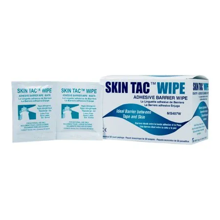 Torbot Group - Skin Tac - MS407-W - Skin Barrier Wipe Skin Tac 78 to 82% Strength Isopropyl Alcohol Individual Packet NonSterile