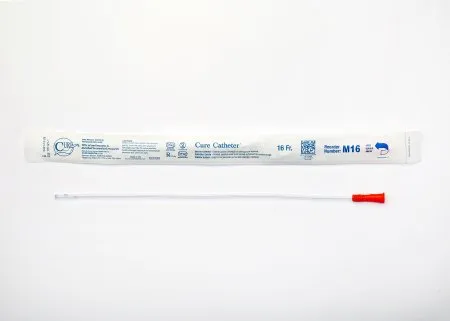 Convatec Cure Medical - Cure Catheter - M16 - Cure Medical  Urethral Catheter  Straight Tip Uncoated PVC 16 Fr. 16 Inch