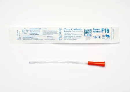 Convatec Cure Medical - Cure Catheter - F16 - Cure Medical  Urethral Catheter  Straight Tip Uncoated PVC 16 Fr. 6 Inch