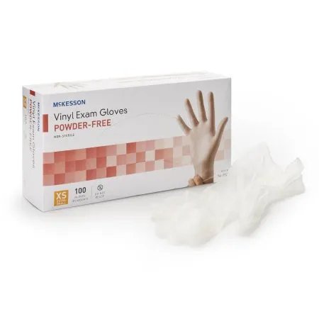 McKesson - 14-112 - Exam Glove X Small NonSterile Vinyl Standard Cuff Length Smooth Clear Not Rated
